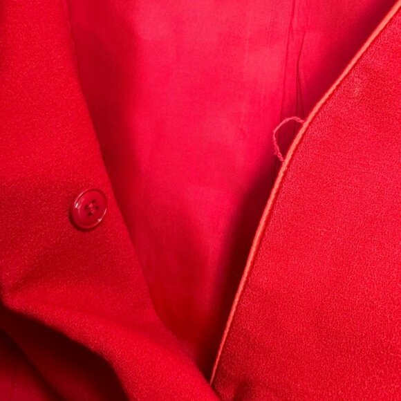 SASSON Vintage 1980 Wool Cropped Blazer Jacket Bolero Lightweight Button Satin - Picture 7 of 16